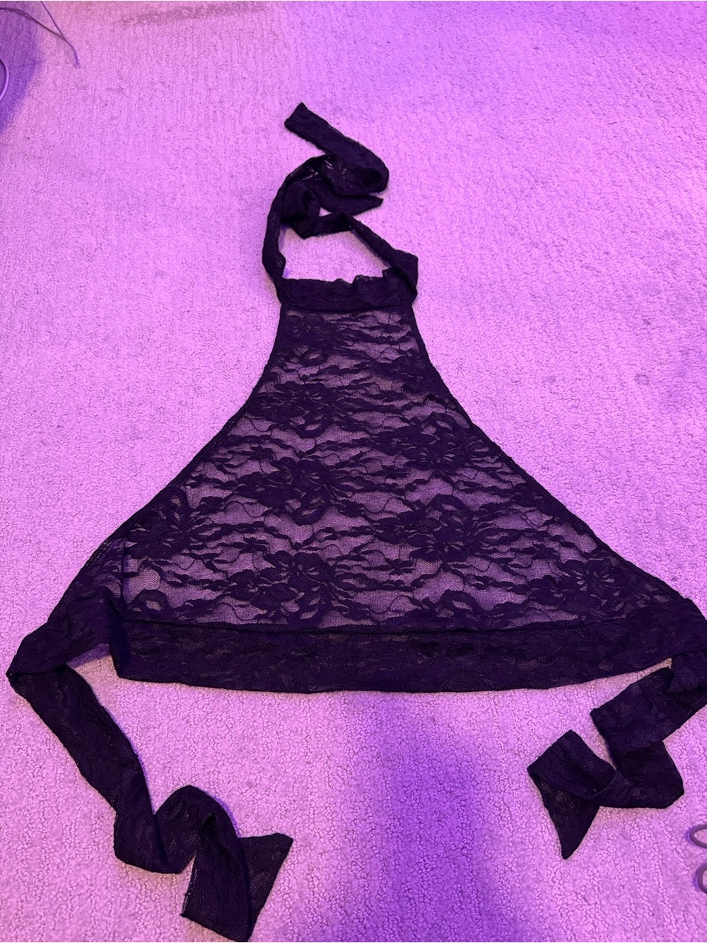Edikted Black Lace Halter Crop Top